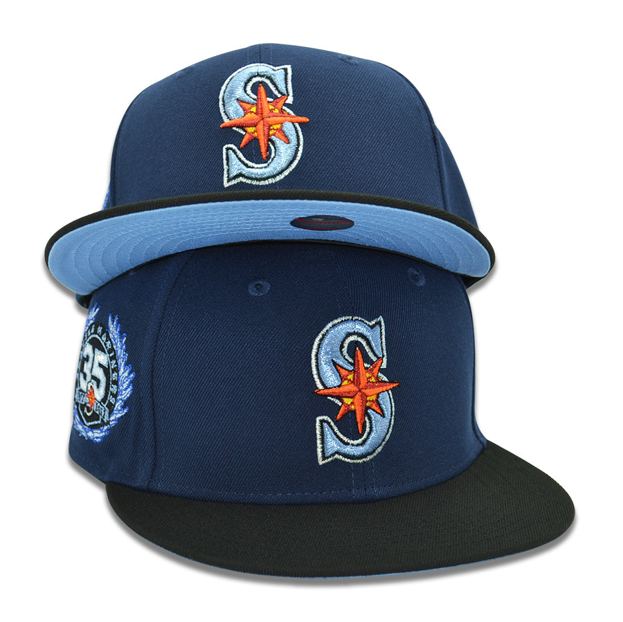 Seattle Mariners "SABO" Exclusive New Era 59Fifty Fitted Hat - Oceanside/ Black