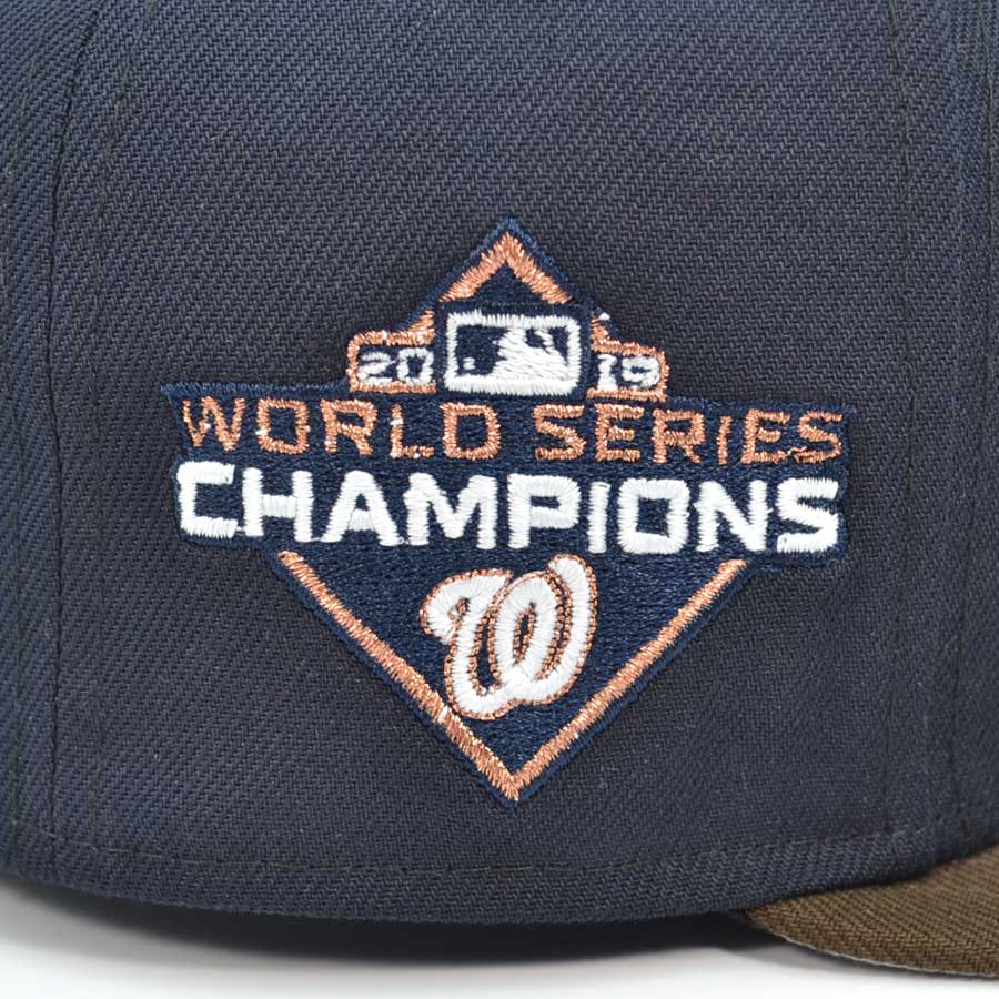 Washington Nationals 2019 WORLD SERIES CHAMPIONS Exclusive New Era 59Fifty Fitted Hat - Navy/Walnut