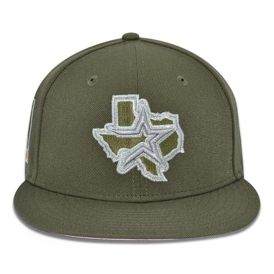 Houston Astros "OLIVE FLEX" Exclusive New Era 59Fifty Fitted Hat - Olive/Pinky UV
