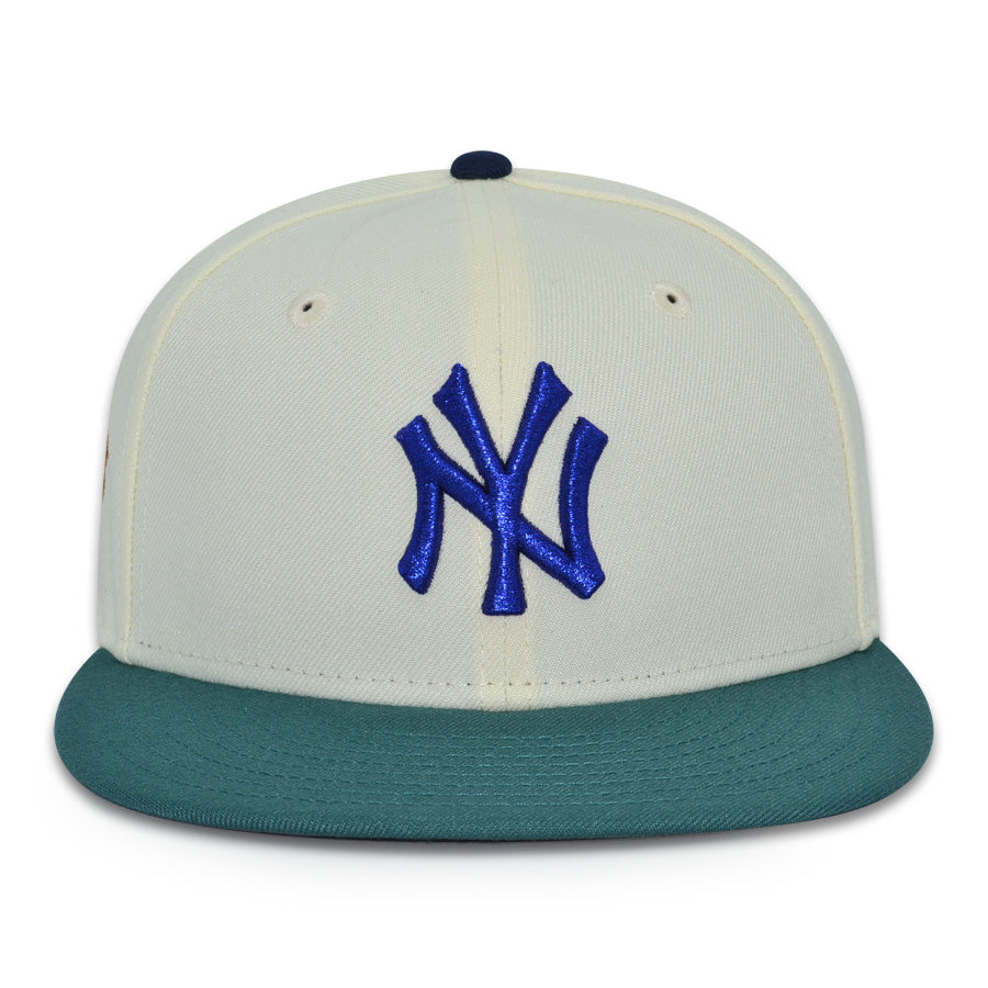 New York Yankees "BLUE STRIP" Exclusive New Era 59Fifty Fitted Hat - Chrome/Pine