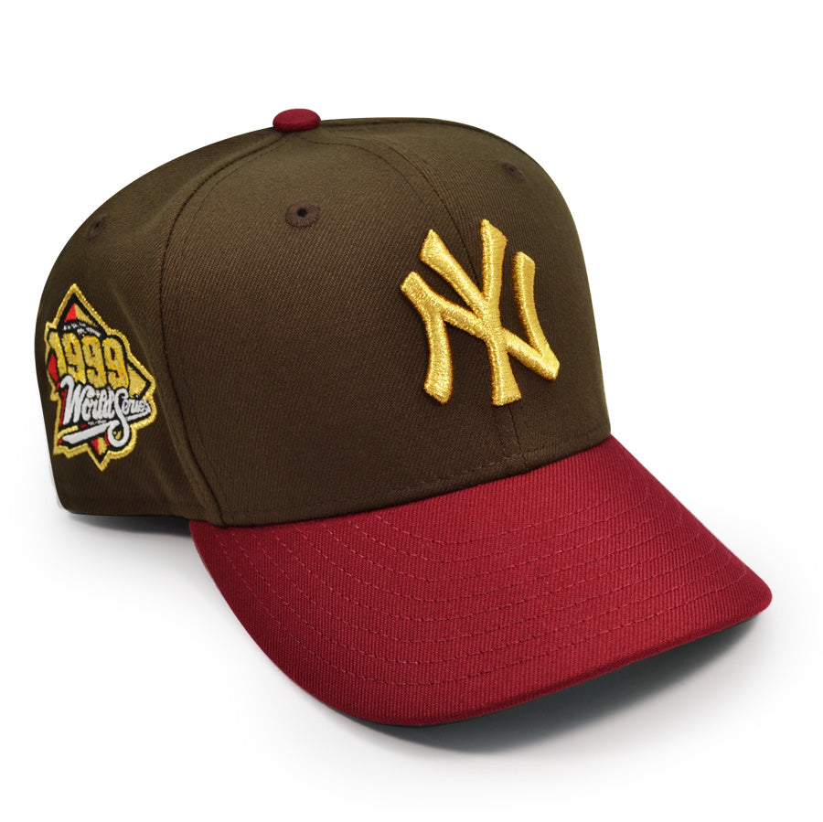 New York Yankees 1999 WORLD SERIES Exclusive New Era 59Fifty Fitted Hat -Walnut/Cardinal