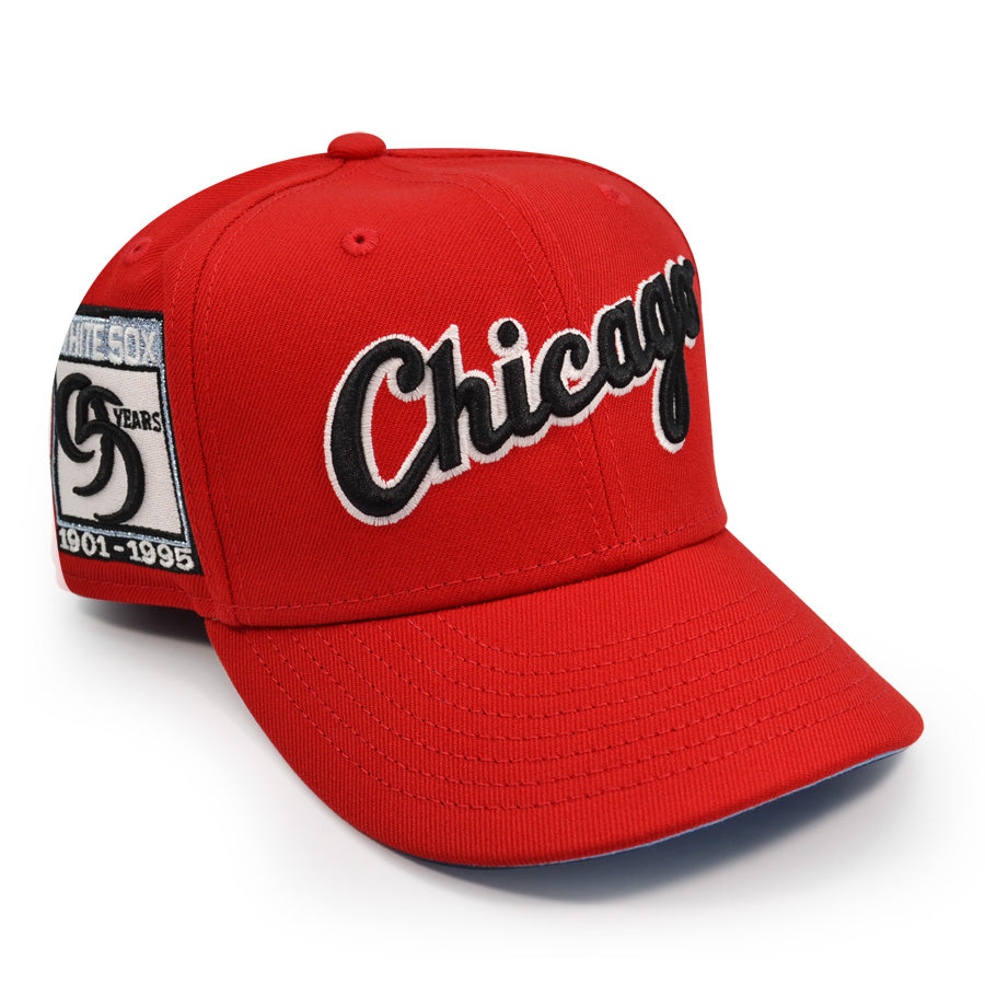 Chicago White Sox 95 YEARS Exclusive New Era 59Fifty Fitted Hat - Red/Sky UV