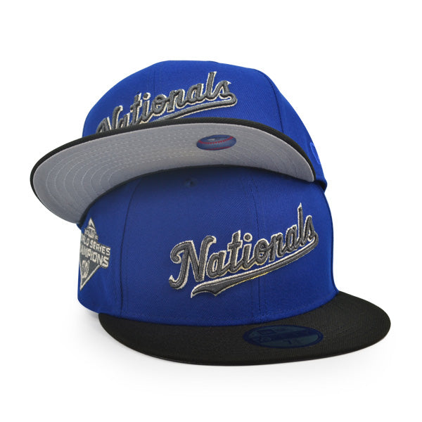 Washington Nationals 2019 World Series Champions Anniversary Exclusive New Era 59Fifty Fitted Hat -Royal/Black