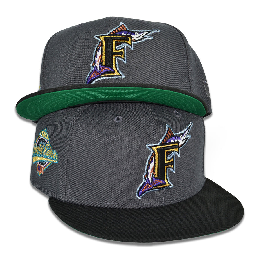 Florida Marlins "VICE CITY" Exclusive New Era 59Fifty Fitted Hat  - Graphite/Black