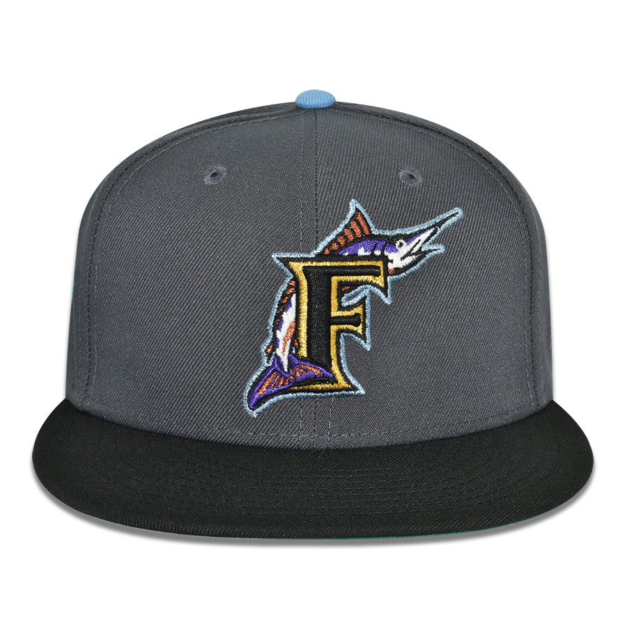 Florida Marlins "VICE CITY" Exclusive New Era 59Fifty Fitted Hat  - Graphite/Black