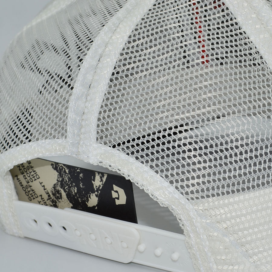 OLD ENGLISH COCK Goorin Bros Mesh Trucker Snapback Hat - White