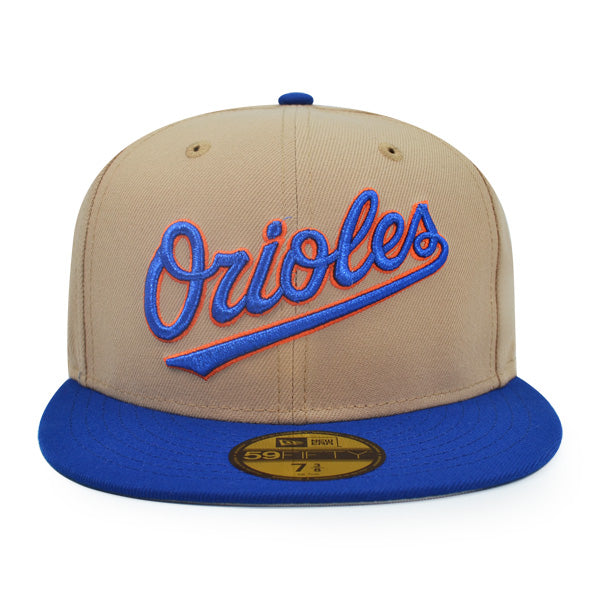 Baltimore Orioles 50th Anniversary Exclusive New Era 59Fifty Fitted Hat - Camel/Royal