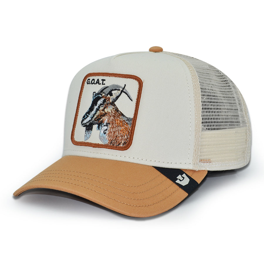 TOP GOAT Goorin Bros Mesh Trucker Snapback Hat - Chalk/Heat