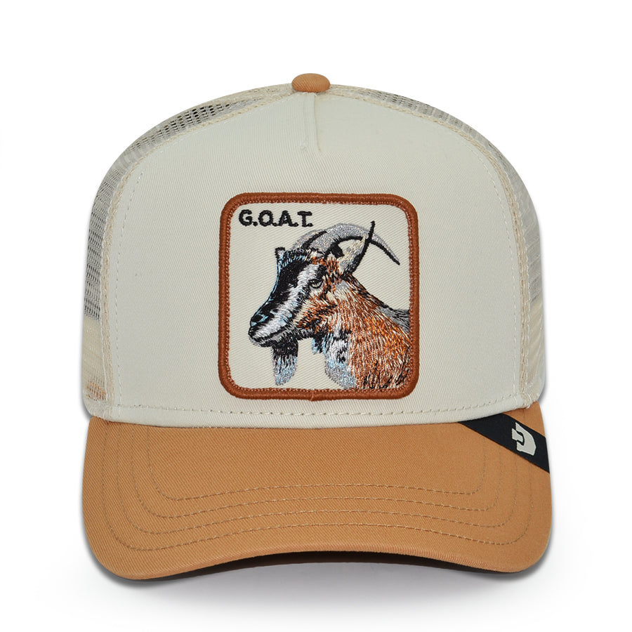 TOP GOAT Goorin Bros Mesh Trucker Snapback Hat - Chalk/Heat