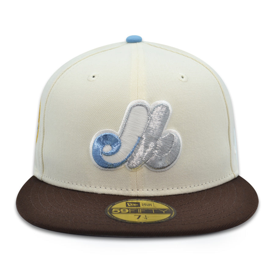 Montreal Expos "LANAKILA HOU AKU" Exclusive New Era 59Fifty Fitted Hat - Chrome/Burntwood