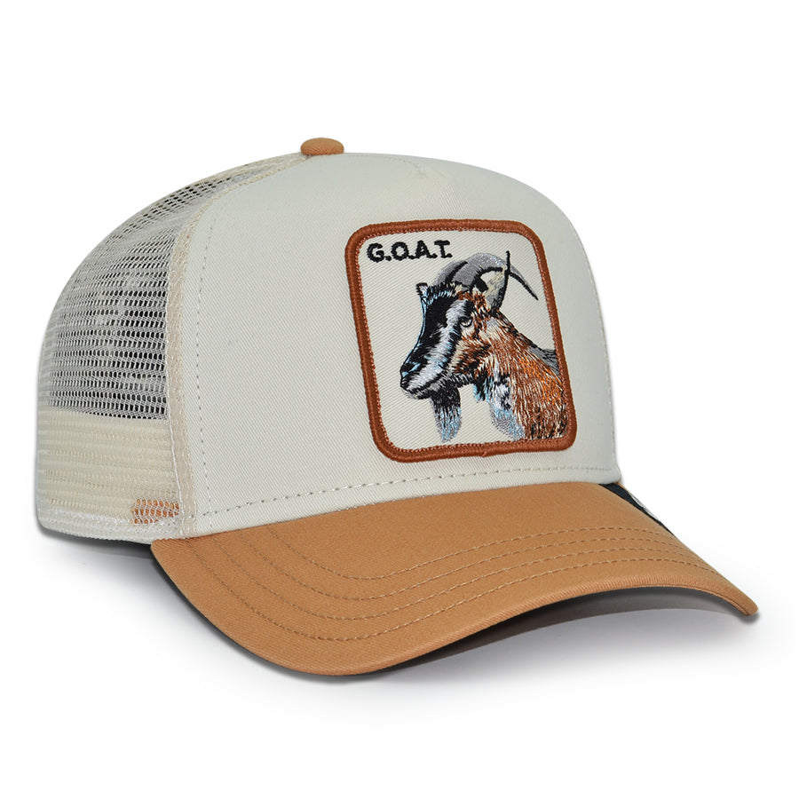 TOP GOAT Goorin Bros Mesh Trucker Snapback Hat - Chalk/Heat