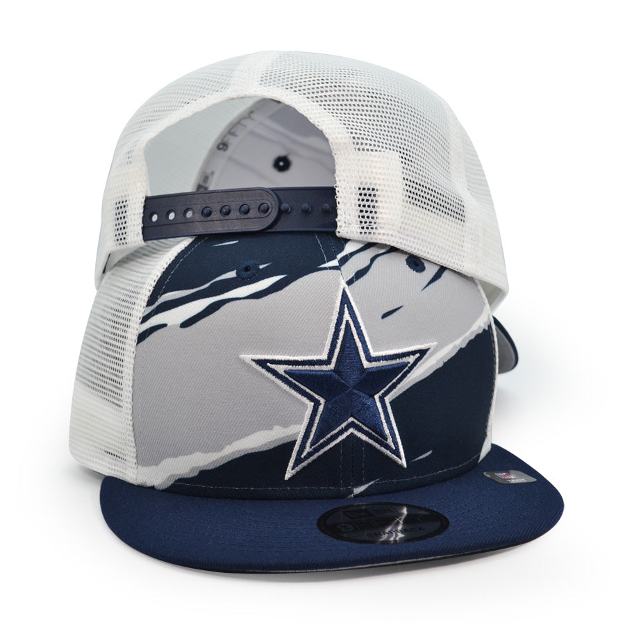 Dallas Cowboys New Era TEAR TRUCKER MESH 9Fifty Snapback NFL Hat - Navy/Gray/White