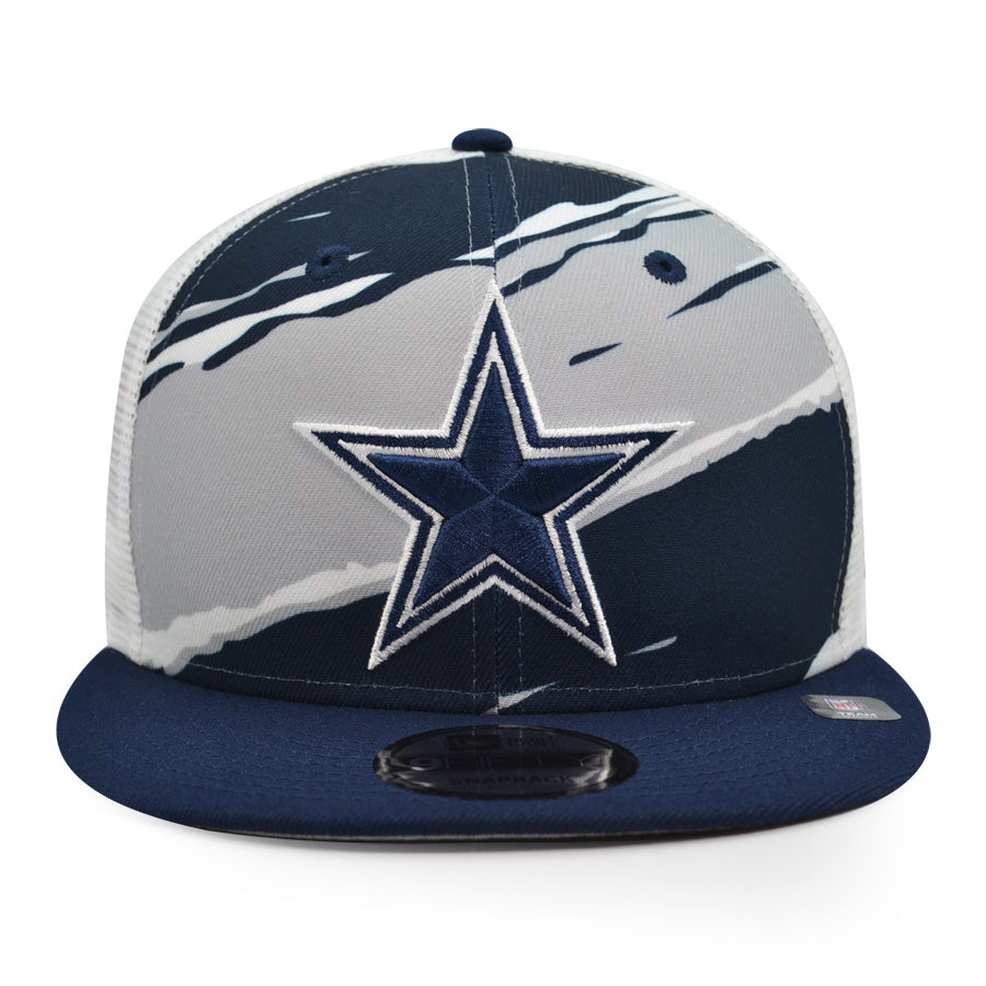Dallas Cowboys New Era TEAR TRUCKER MESH 9Fifty Snapback NFL Hat - Navy/Gray/White