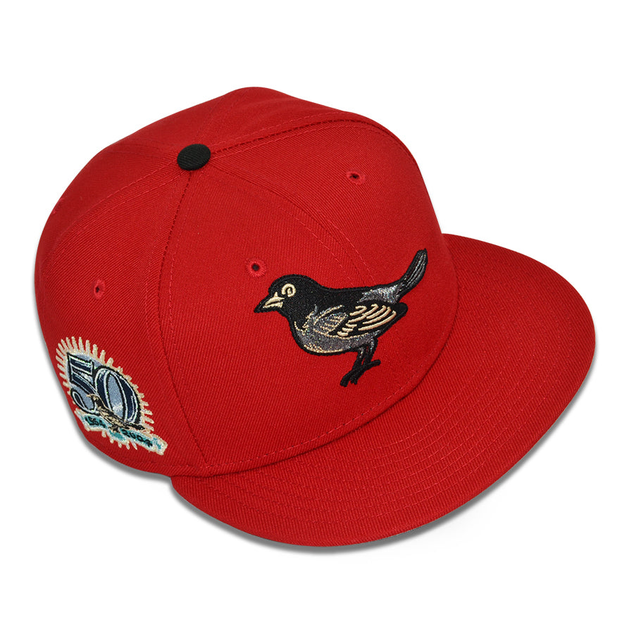Baltimore Orioles "THE RAVEN" Exclusive New Era 59Fifty Fitted Hat - Scarlet