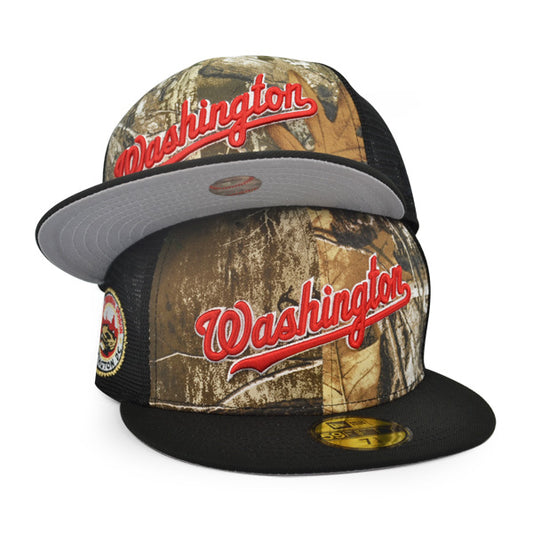 Washington Nationals 2008 INAUGURAL SEASON Trucker Exclusive New Era 59Fifty Fitted Hat - Real Tree Camo/Mesh