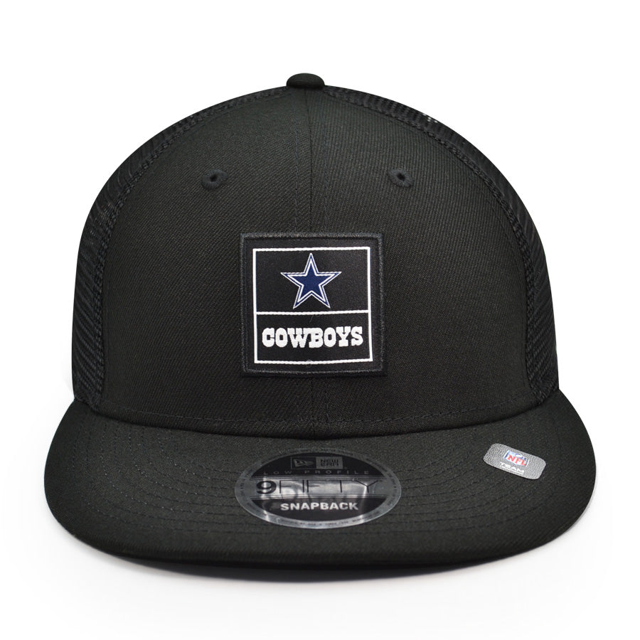 Dallas Cowboys New Era SQUARE TRUCKER MESH 9Fifty Snapback Low Profile NFL Hat - Black
