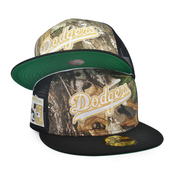 Brooklyn Dodgers Jackie Robinson 75 Great Years Trucker Exclusive New Era 59Fifty Fitted Hat - Real Tree Camo/Mesh