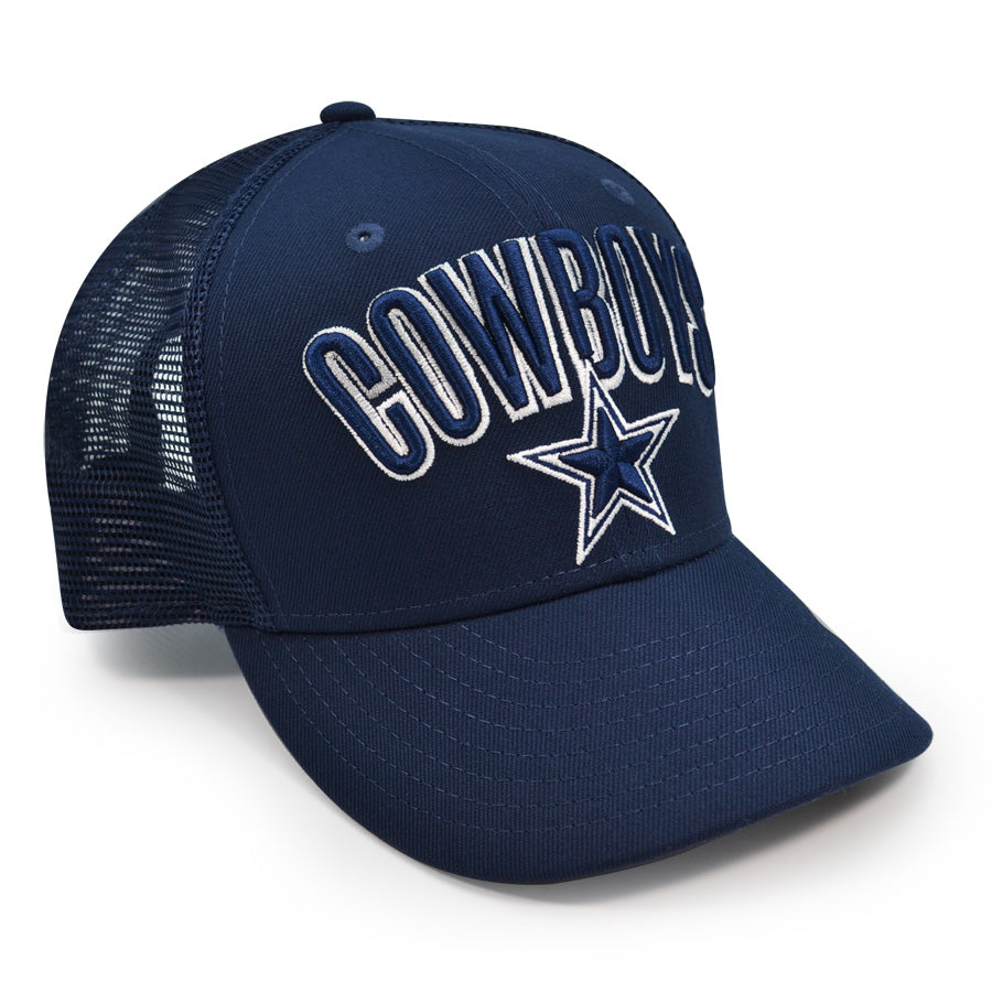 Dallas Cowboys New Era TEAM GRADE TRUCKER MESH 9Fifty Snapback NFL Hat - Navy/White