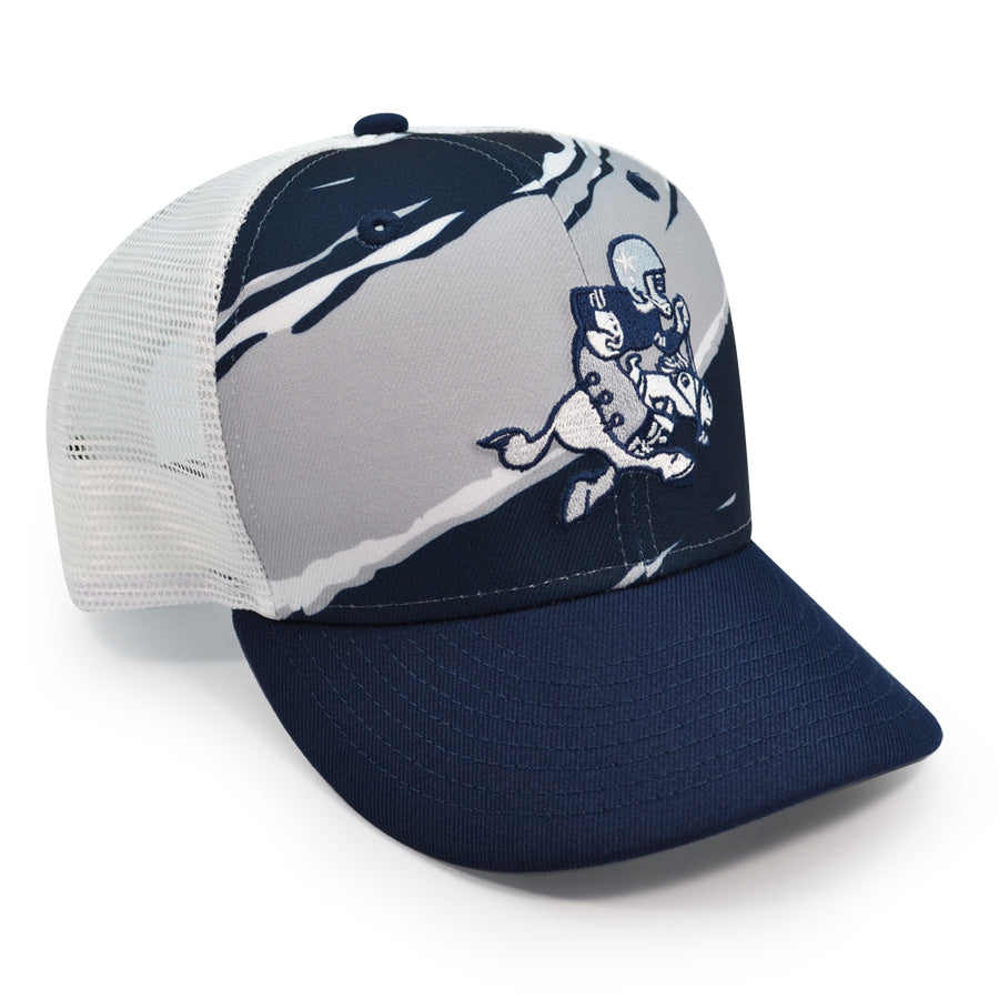 Dallas Cowboys New Era RETRO TEAR TRUCKER MESH 9Fifty Snapback NFL Hat - Navy/Gray/White