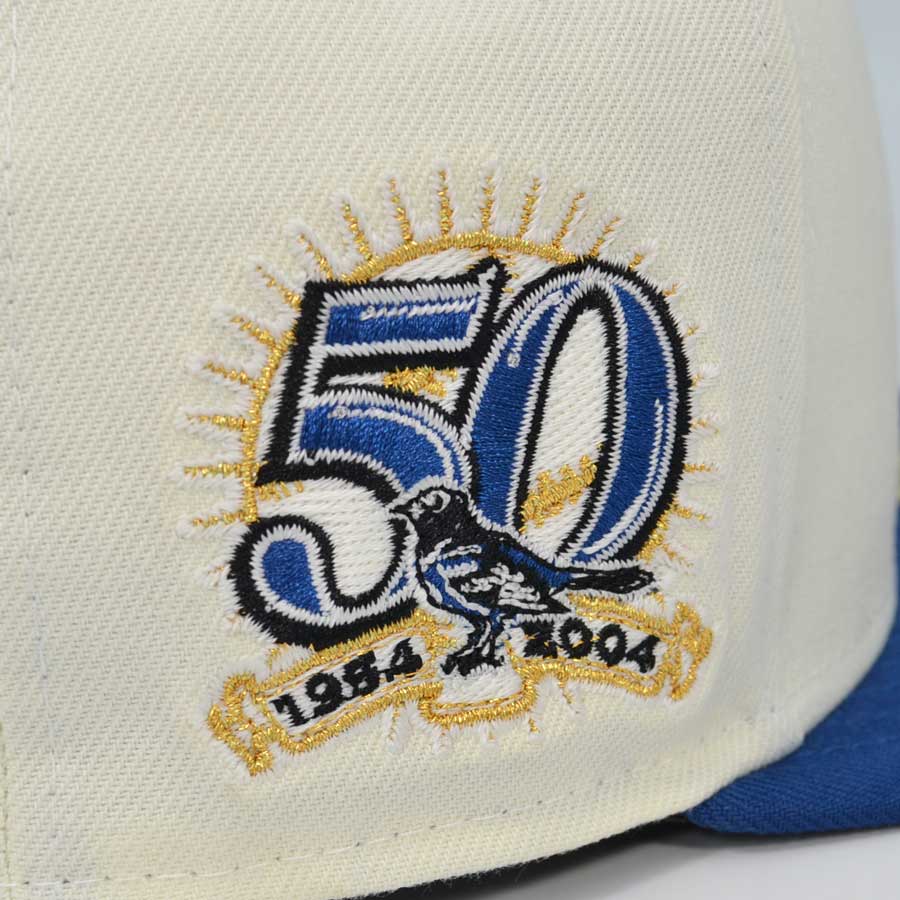 Baltimore Orioles 50th ANNIVERSARY Exclusive New Era 59Fifty Fitted Hat - Chrome/Royal