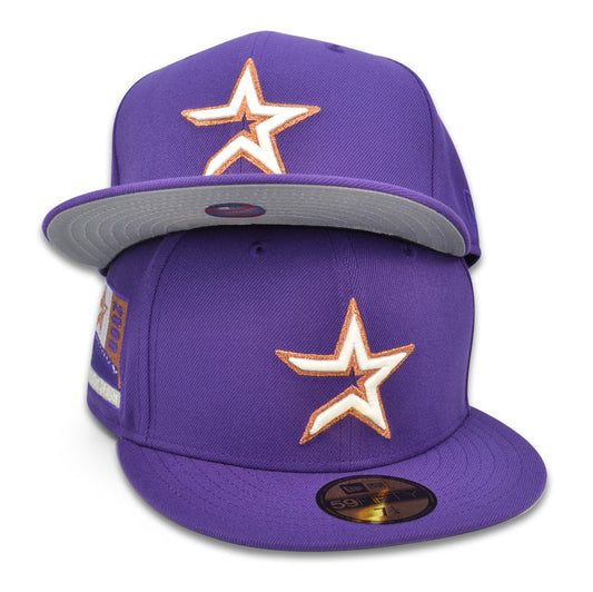 Houston Astros 2000 INAUGURAL SEASON Exclusive New Era 59Fifty Fitted Hat - Purple
