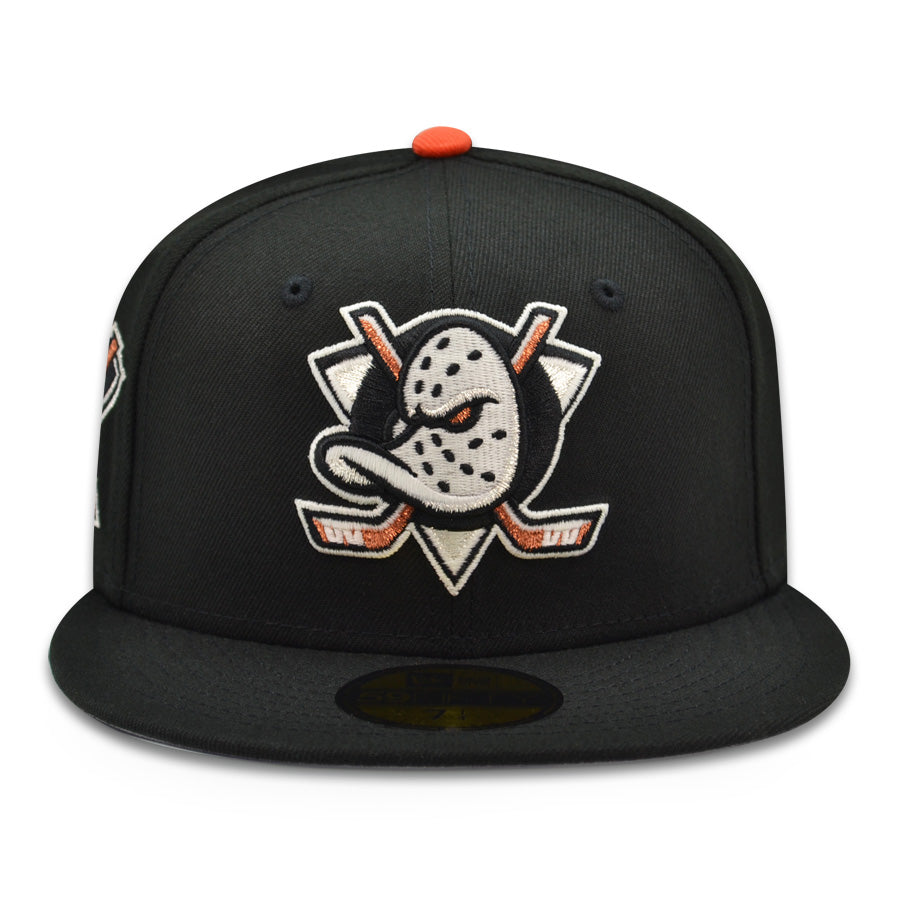 Anaheim Ducks "QUACK ATTACK" Exclusive New Era 59Fifty Fitted Hat - Black