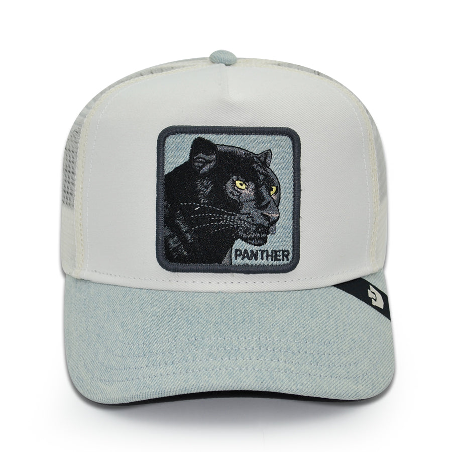 DENIM BLACK PANTHER Goorin Bros Mesh Trucker Snapback Hat - Dust/Light Denim