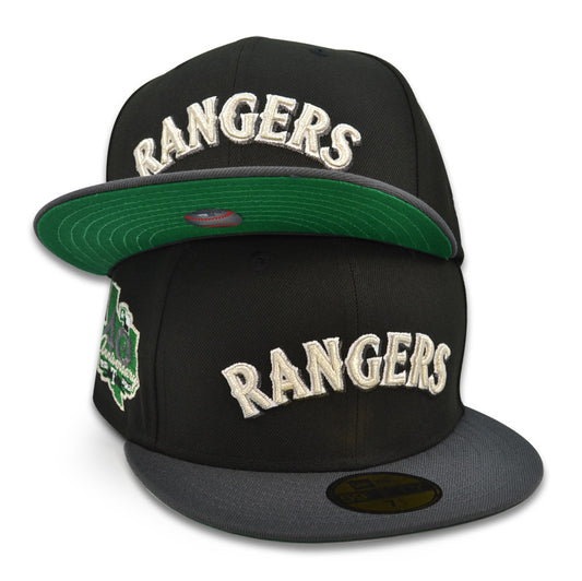 Texas Rangers 40th ANNIVERSARY Exclusive New Era 59Fifty Fitted Hat - Black/Graphite