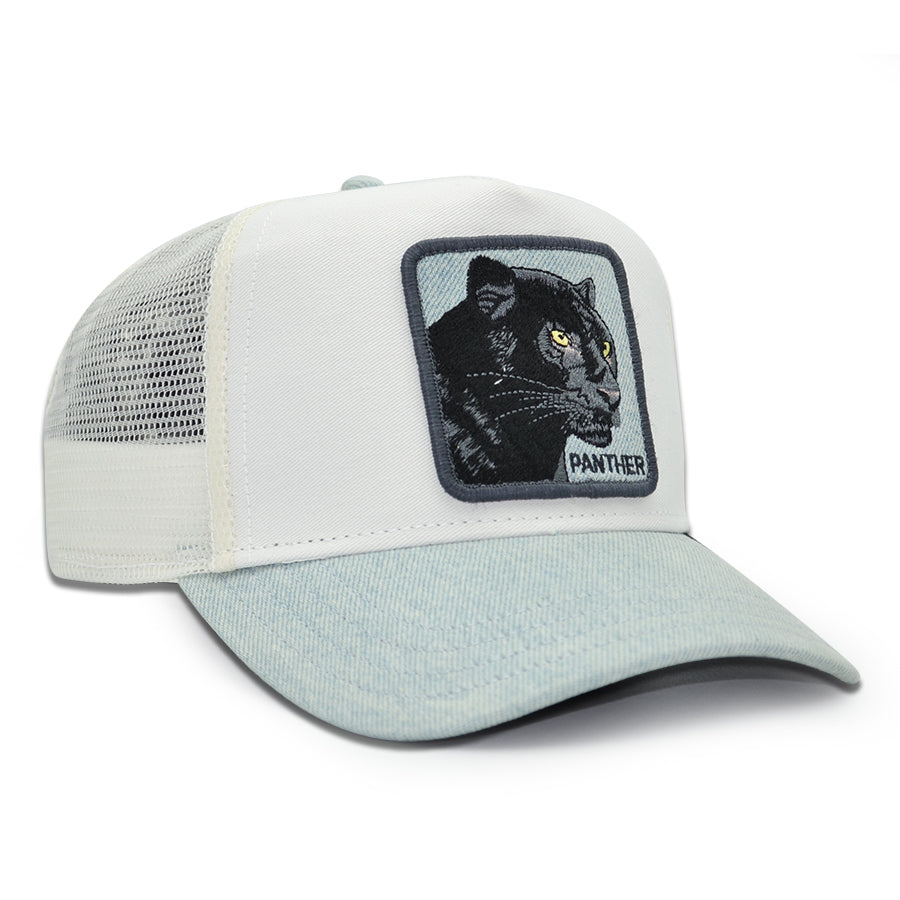 DENIM BLACK PANTHER Goorin Bros Mesh Trucker Snapback Hat - Dust/Light Denim