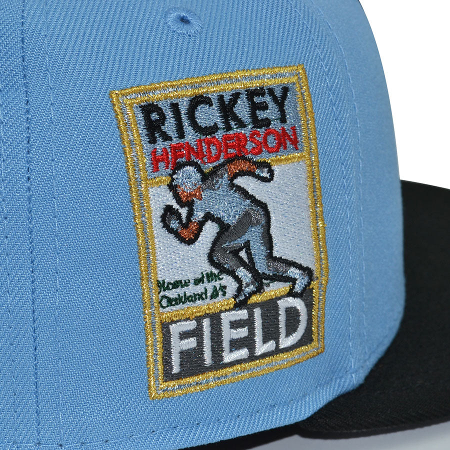 Oakland Athletics "LUCKY & JUSTICE" Exclusive New Era 59Fifty Fitted Hat - Sky/Black