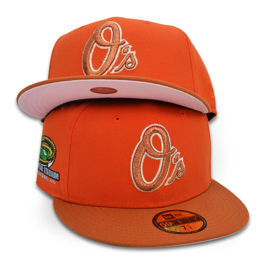 Baltimore Orioles MEMORIAL STADIUM Exclusive New Era 59Fifty Fitted Hat - Orange/Rust