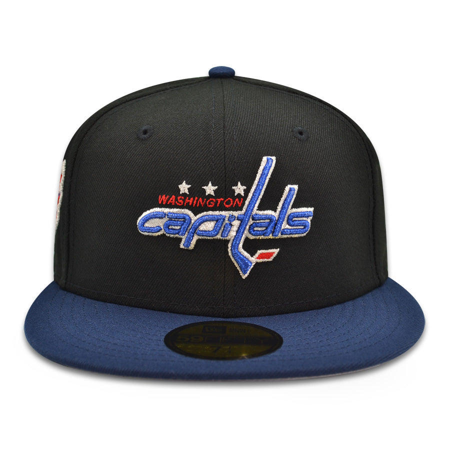 Washington Capitals "ALL CAPS" Exclusive New Era 59Fifty Fitted Hat - Black/Navy