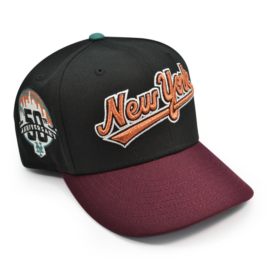 New York Mets 50th Anniversary New Era Exclusive 59Fifty Fitted Hat - Black/Maroon