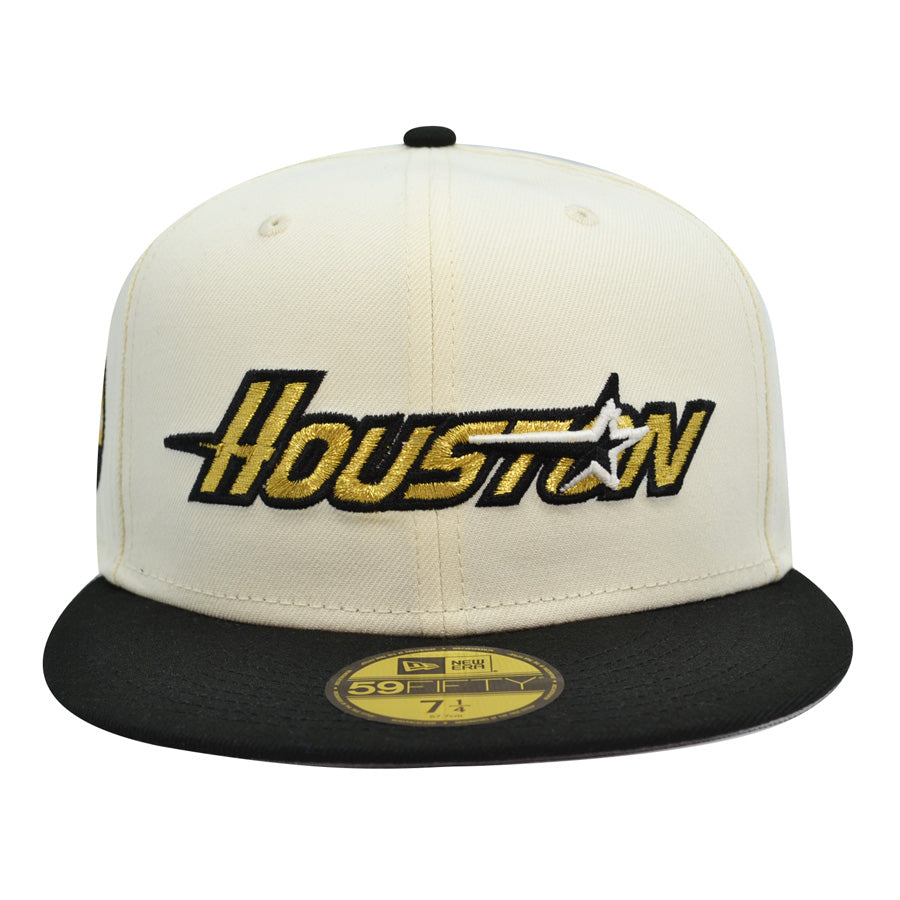 Houston Astros 35 Years Exclusive New Era 59Fifty Fitted Hat - Chrome/Black