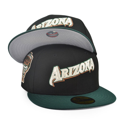 Arizona Diamondbacks 1989 INAUGURAL SEASON Exclusive New Era 59Fifty Fitted Hat - Black/DkGeen