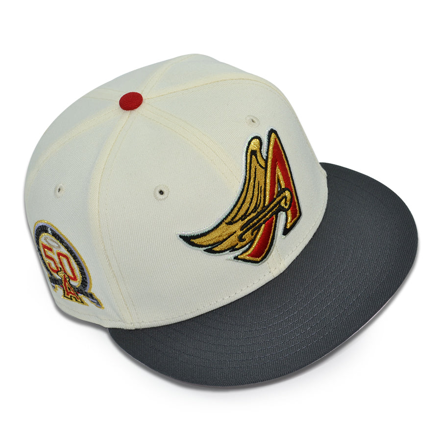 Anaheim Angels "HEAVEN SENT" Exclusive New Era 59Fifty Fitted Hat - Chrome/Graphite