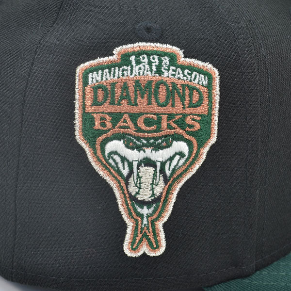 Arizona Diamondbacks 1989 INAUGURAL SEASON Exclusive New Era 59Fifty Fitted Hat - Black/DkGeen