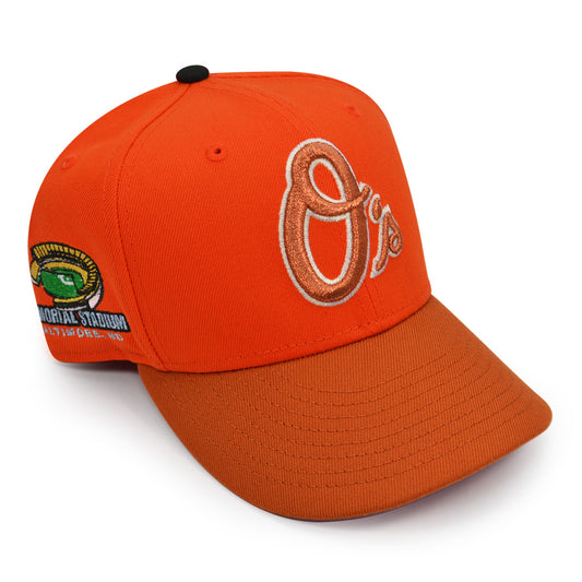 Baltimore Orioles MEMORIAL STADIUM Exclusive New Era 59Fifty Fitted Hat - Orange/Rust