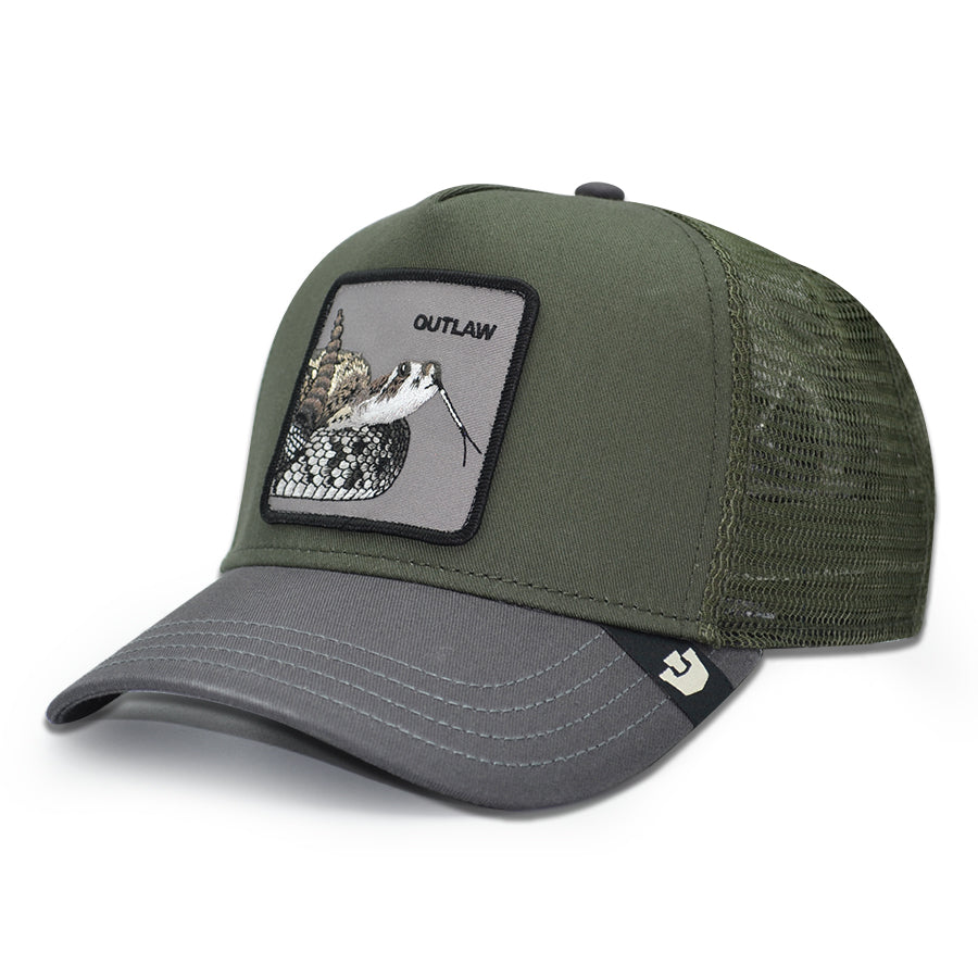 OUTLAW SERPENT Goorin Bros Mesh Trucker Snapback Hat - Palm