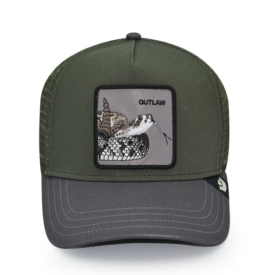 OUTLAW SERPENT Goorin Bros Mesh Trucker Snapback Hat - Palm