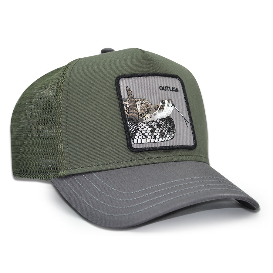 OUTLAW SERPENT Goorin Bros Mesh Trucker Snapback Hat - Palm