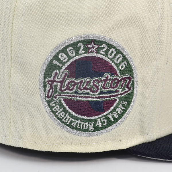 Houston Astros 45 YEARS Exclusive New Era 59Fifty Fitted Hat -Chrome/Navy