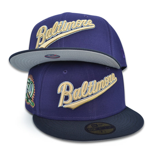 🚨PRE-ORDER ONLY🚨SHIPPING MID TO LATE AUGUST 2024: Baltimore Orioles 50th Anniversary "WHERE'S WALLACE" Exclusive New Era 59Fifty Fitted Hat - Purple/Navy