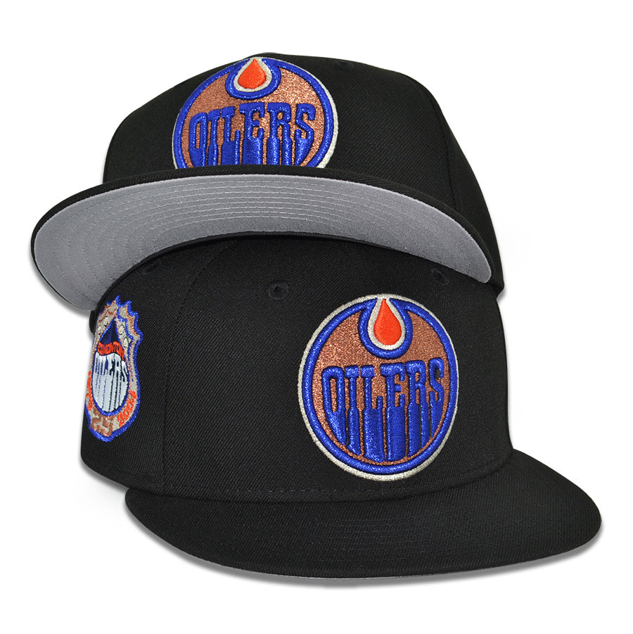 Edmonton Oilers "DYNASTY BADGE" Exclusive New Era 59Fifty Fitted Hat - Black