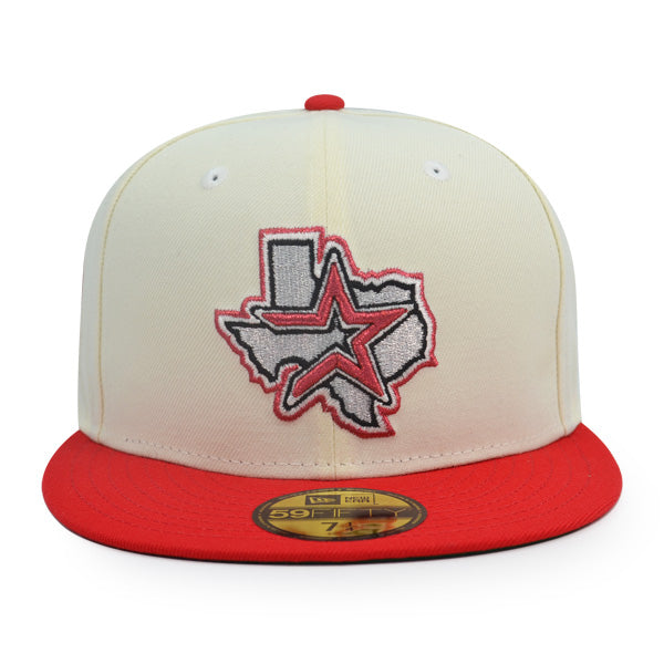 Houston Astros 45 YEARS Exclusive New Era 59Fifty Fitted Hat - Chrome/Front Door Red