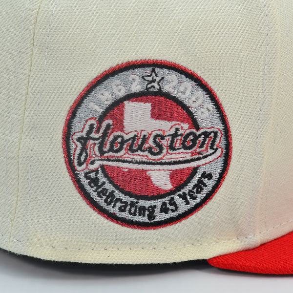Houston Astros 45 YEARS Exclusive New Era 59Fifty Fitted Hat - Chrome/Front Door Red