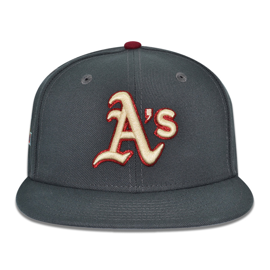 Oakland Athletics "BURNING ASH" Exclusive New Era 59Fifty Fitted Hat - Dark Graphite