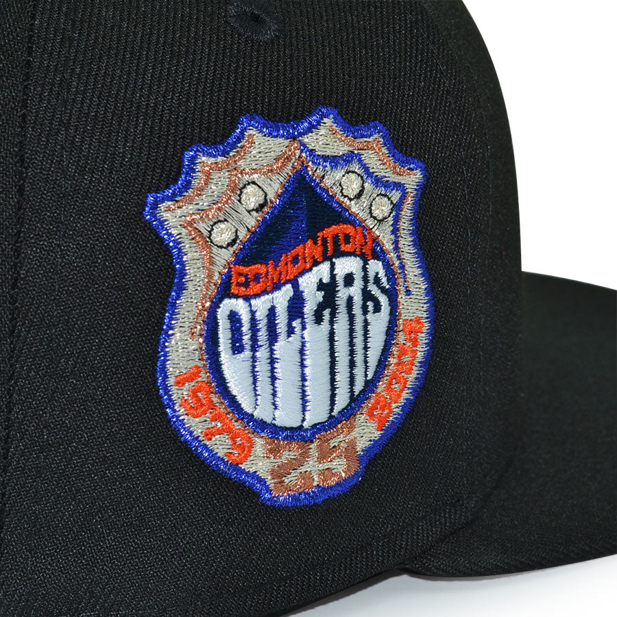 Edmonton Oilers "DYNASTY BADGE" Exclusive New Era 59Fifty Fitted Hat - Black