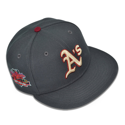 Oakland Athletics "BURNING ASH" Exclusive New Era 59Fifty Fitted Hat - Dark Graphite