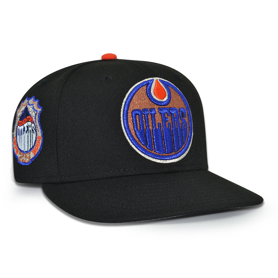 Edmonton Oilers "DYNASTY BADGE" Exclusive New Era 59Fifty Fitted Hat - Black